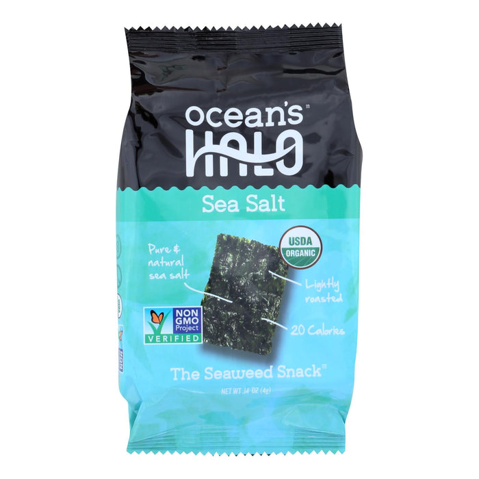 Ocean's Halo Sea Salt Snack | Crispy Seaweed Sheets | 0.14 Oz. (Pack of 12)