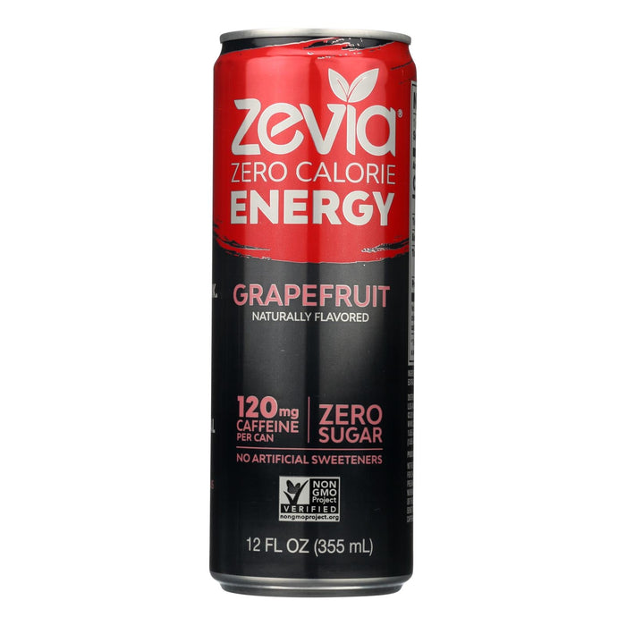 Zevia Grapefruit Energy Drink, Zero Calorie, 12 Fl Oz (Case of 12)