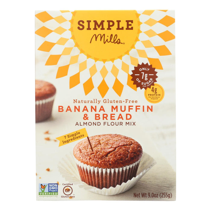 Simple Mills Banana Muffin & Bread Mix, Almond Flour (9 Oz., Pack of 6)