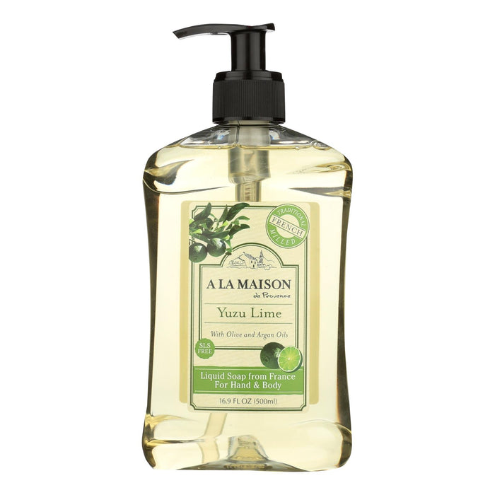 A La Maison-  De Provence Yuzu Lime Liquid Soap, 16.9 Fl Oz