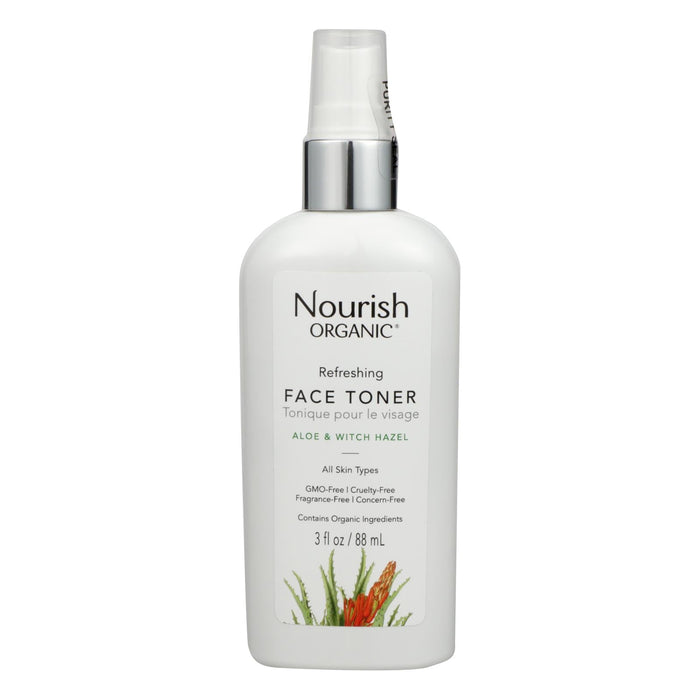 Nourish Organic Face Toner - Triple Pack - Refreshes and Balances with Rosewater and Witch Hazel