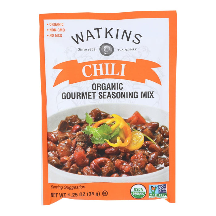 Watkins Gourmet Chili Seasoning Mix, Ideal for Authentic Chili Flavor, 12 Packets x 1.25 Oz