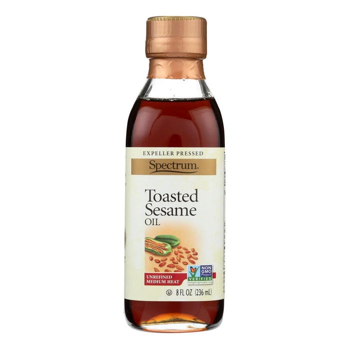 Spectrum Naturals Unrefined Organic Toasted Sesame Oil, 8 Oz (Pack of 6)