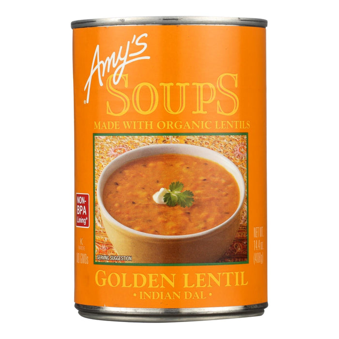 Amy's Kitchen Organic Lentil Soup, Gluten-Free, Hearty & Flavorful, Pack of 12 - 14.4 Oz. Each