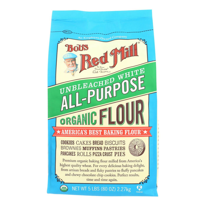 Bob's Red Mill Organic White All-Purpose Unbleached Flour, 5 Lb, 4/Case