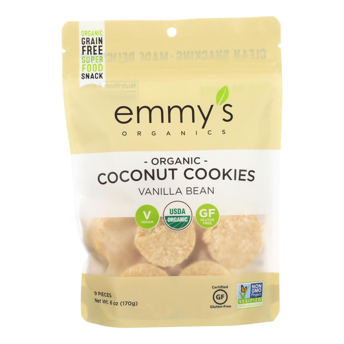 Emmy's Organics Vanilla Organic Coconut Cookies (Pack of 8 - 6 Ounces)