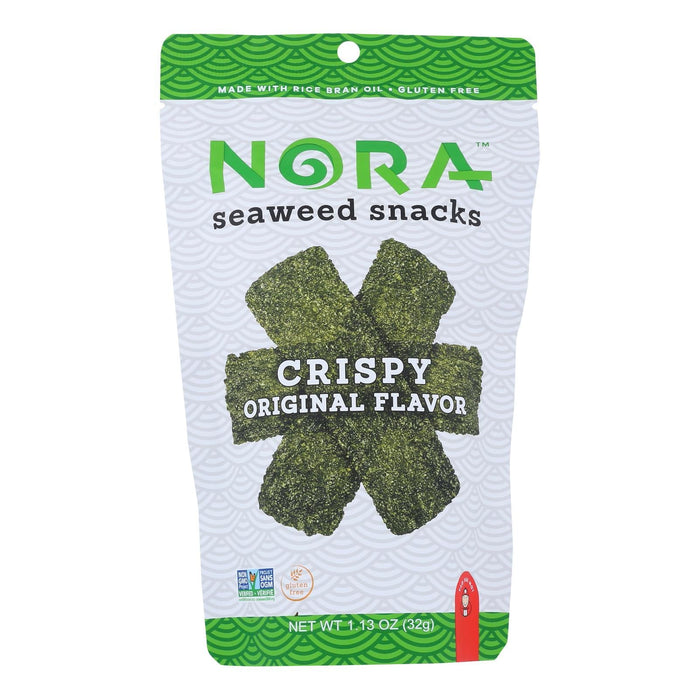 Nora Snacks Seaweed Crispy Original, Savory & Crunchy Healthy Snack (Pack of 12 - 1.13 Oz. Bags)
