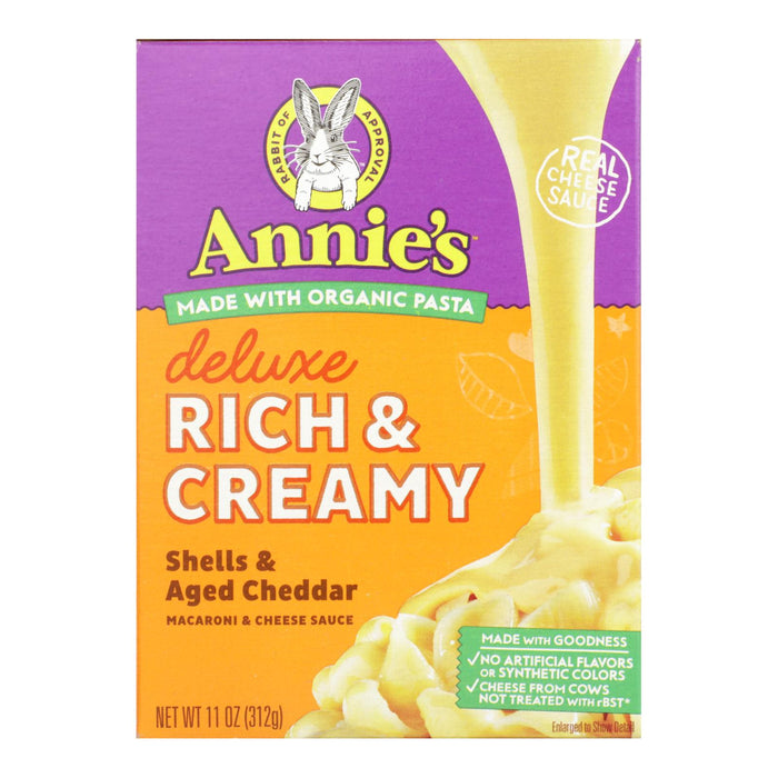 Annie's Creamy Deluxe Shells Mac and Cheese - Pack of 12, 11 Oz