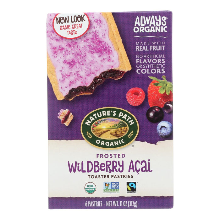 Nature's Path Organic Wildberry Acai Frosted Toaster Pastries, 12 Count Box (11 Oz. Each)