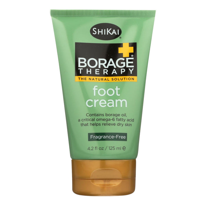 Shikai Borage Therapy Foot Cream for Dry and Cracked Feet, Unscented, 4.2 Fl Oz