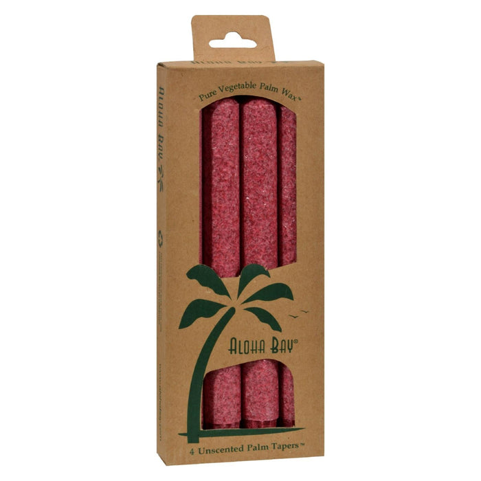 Aloha Bay Palm Tapers - Pack of 4 Burgundy Candles