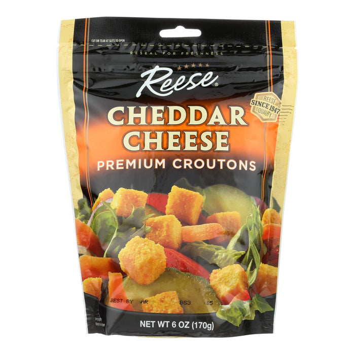 Reese's Premium Zesty Cheddar Cheese Croutons (12 Pack, 6 Ounce Each)