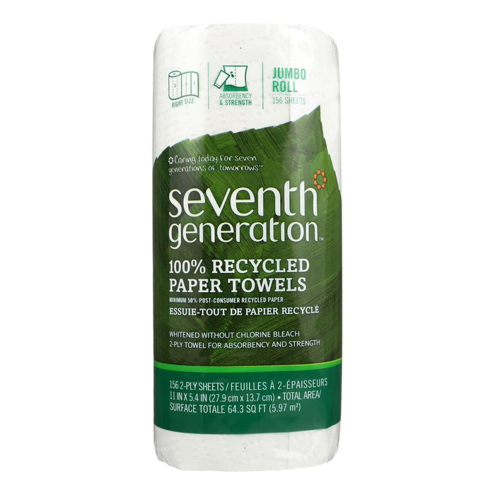 Seventh Generation Premium White Paper Towels - 156 Sheet Roll (Pack of 24)