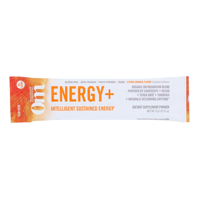 Om Organic Mushroom Energy | Citrus Orange Extract | Dietary Supplement (10 Pack) - 0.21 Oz.