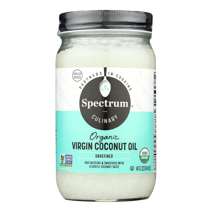 Spectrum Naturals Organic Unrefined Coconut Oil, 12 Pack of 14 Fl Oz Bottles