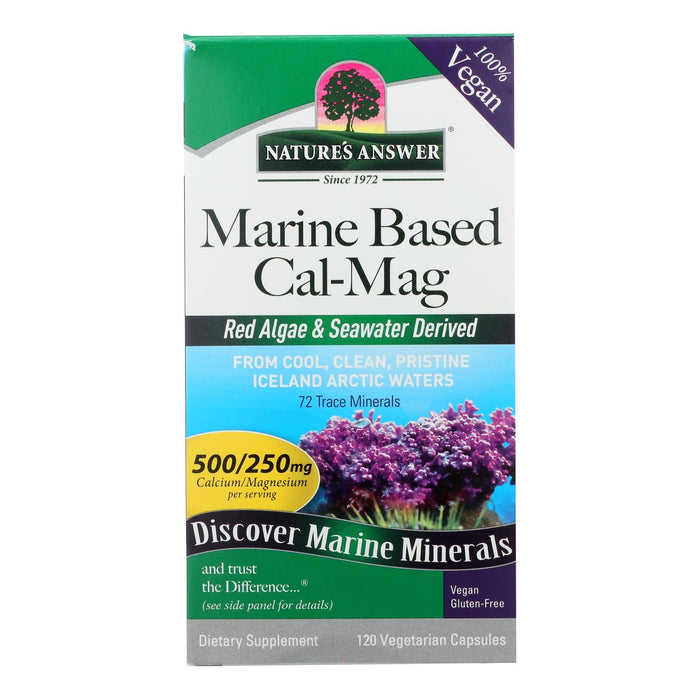 Nature's Answer Plant-Based Cal-Mag Supplement: Supports Bone Health (Pack of 1 - 120 Caps)
