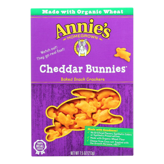 Annie's Homegrown Organic Cheddar Bunnies Crackers, 12 x 7.5 Oz. Bags