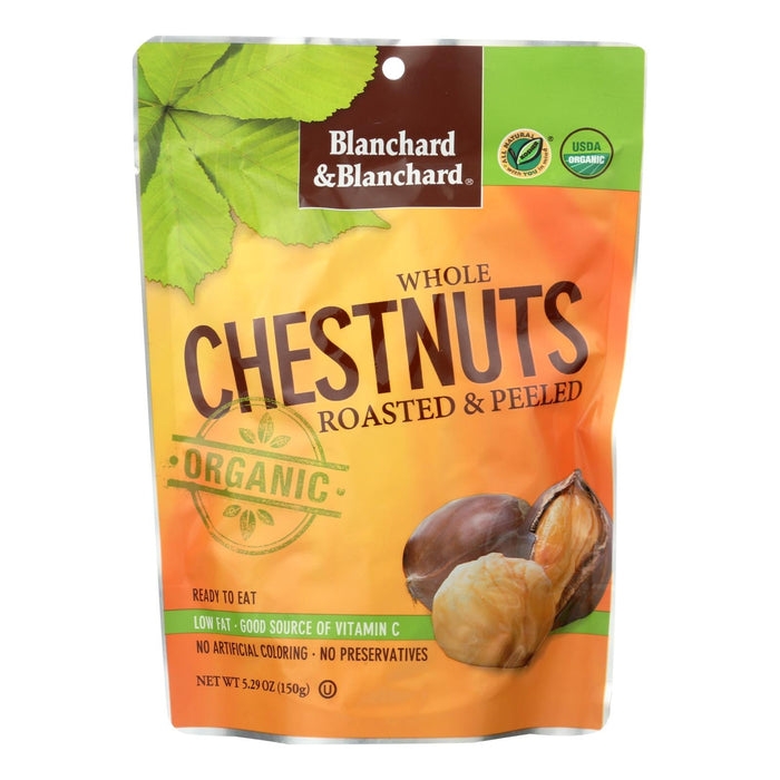 Blanchard & Blanchard Roasted Peeled Organic Chestnuts | 5.2 Oz | Pack of 12