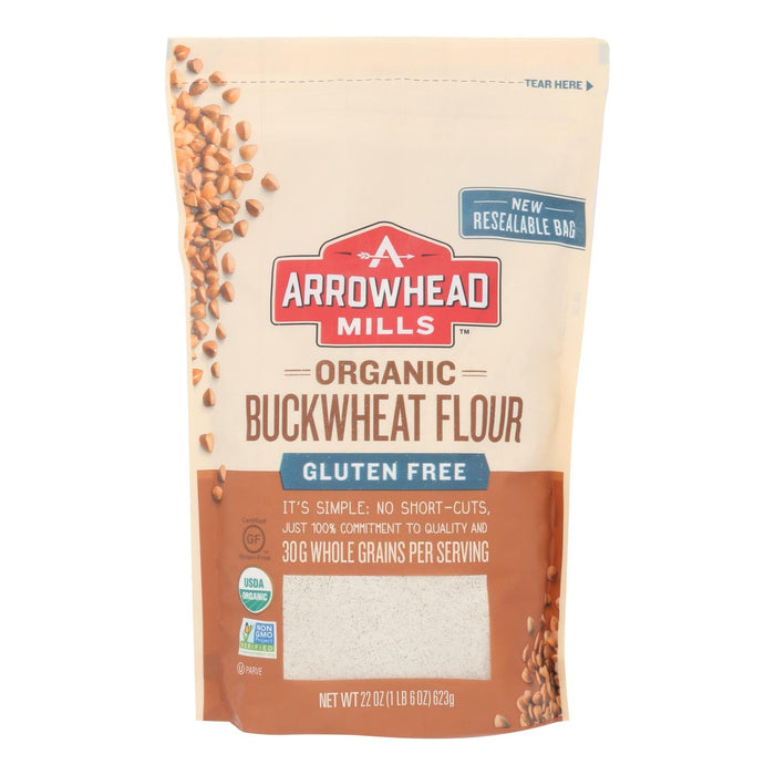 Arrowhead Mills Organic Buckwheat Flour: Gluten-Free, Non-GMO, 22 Oz. (Pack of 6)