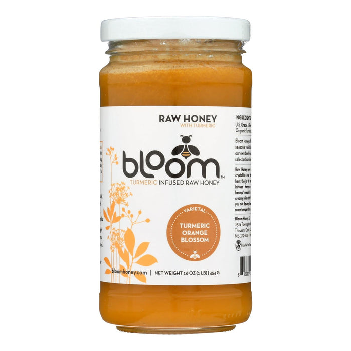 Turmeric-Infused Orange Blossom Honey by Bloom Honey - 16 Oz. (Case of 6)