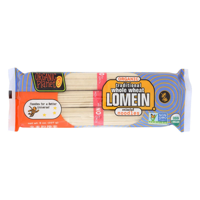 Organic Planet Premium Whole Wheat Lo Mein Noodles for Asian Cuisine (Pack of 12 - 8 Oz.)