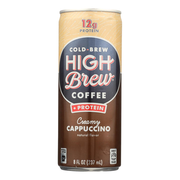 High Brew Coffee Cold Brew, Creamy Cappuccino, 8oz Can (Pack of 12)