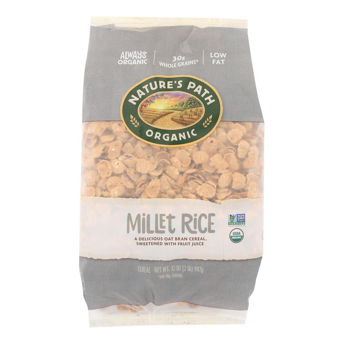 Nature's Path Organic Millet Rice Oat-Bran Flakes Cereal, 32 Oz. Pack of 6
