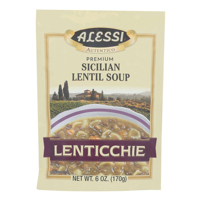 Alessi Sicilian Lentil Soup - Rich in Protein, Low in Fat, Case of 6 (6 Oz. Each)