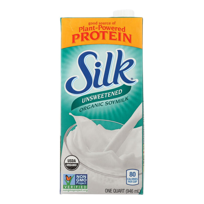 Silk Organic Unsweetened Soy Milk, 6-Pack of 32 Fl. Oz. Cartons