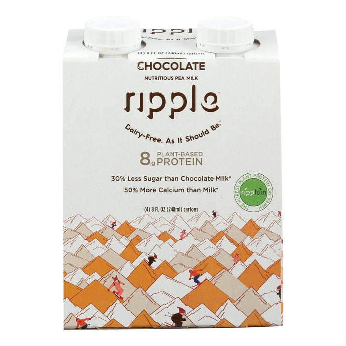 Ripple Plant-Based Chocolate Aseptic Pea Protein 8 Fl. Oz. 4-Pack