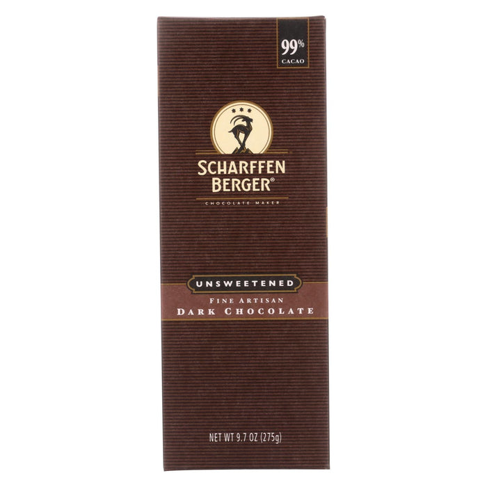 Scharffen Berger Unsweetened Baking Chocolate Bar (Pack of 6) - 9.7 Oz