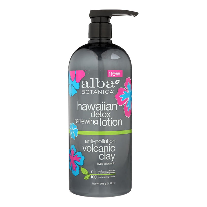 Alba Botanica Hawaiian Detox Body Lotion with Anti-Pollution Volcanic Clay - 32 Oz.