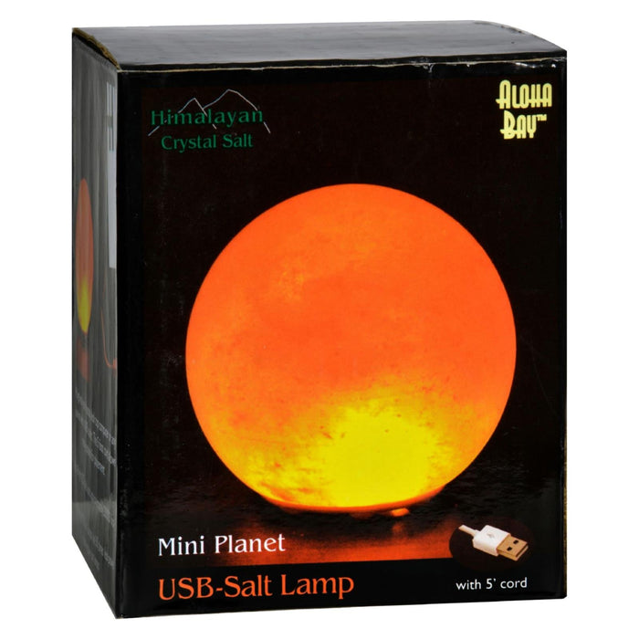 Himalayan Salt Mini Planet USB Lamp - Natural Ionic Air Purifying 3" Glow