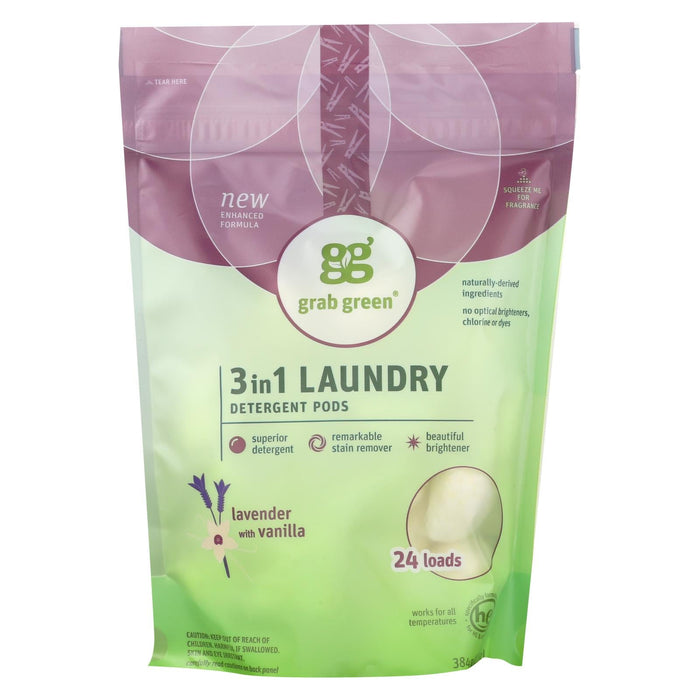 Grab Green Laundry Detergent Sheets - Vanilla, 24-Count Pack