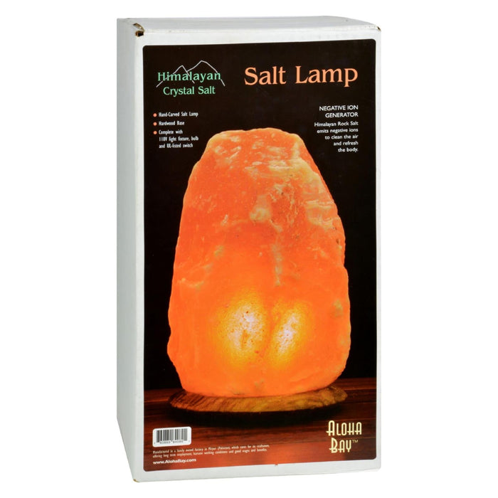 Himalayan Pink Salt Lamp with Wood Base