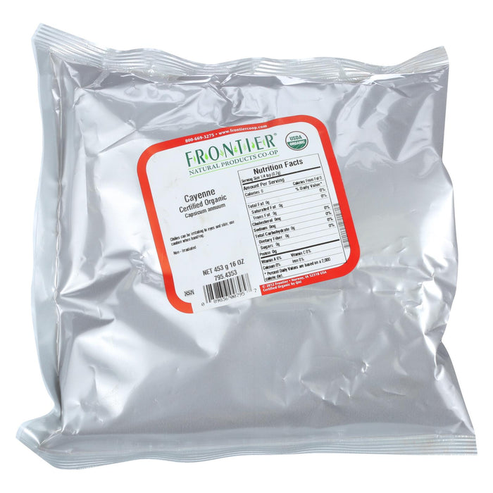 Frontier Herb - Organic Cayenne Chili Powder - Ground 30000 HU, 1 lb Bulk Bag