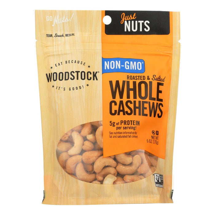 Woodstock Non-GMO Roasted and Salted Cashews (8 x 6 oz.)