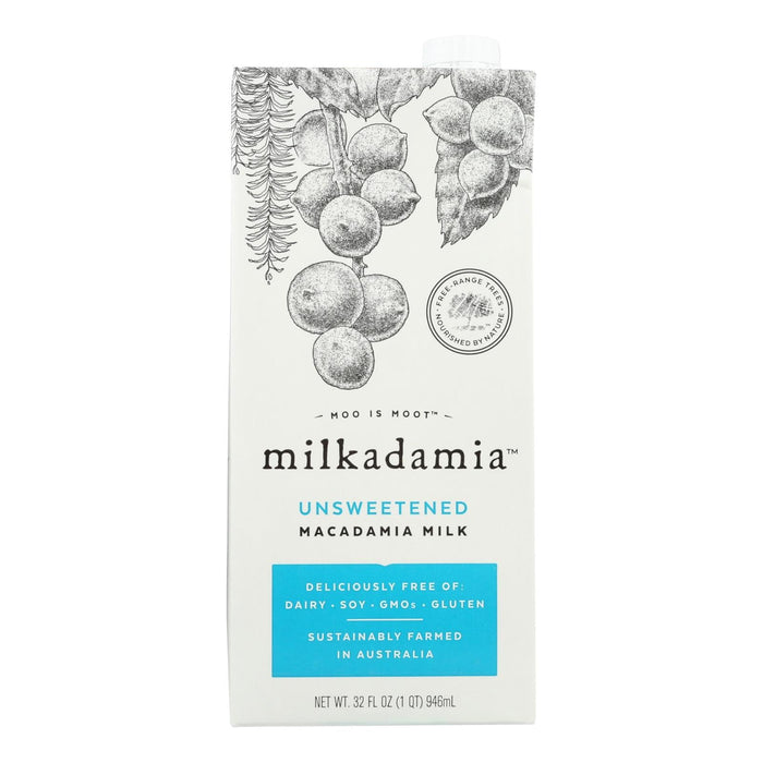 Milkadamia Unsweetened Almond Milk, 6 x 32 Fl Oz.