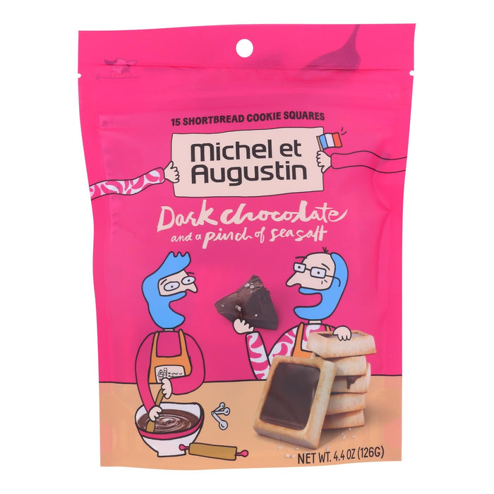Michel Et Augustin Dark Chocolate Shortbread Cookies | Pack of 6 | 4.4 oz each