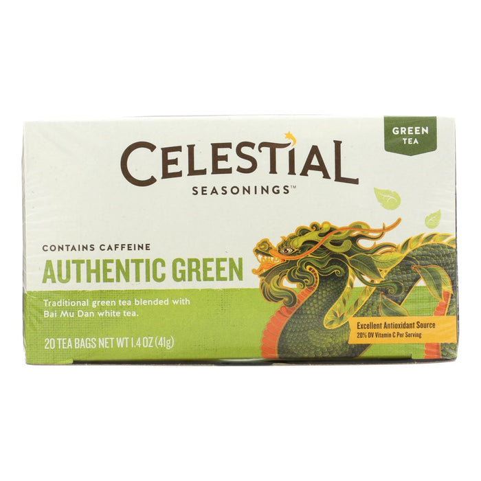 Celestial Seasonings Authentic Green Tea, 6-Pack of 20-Count Boxes