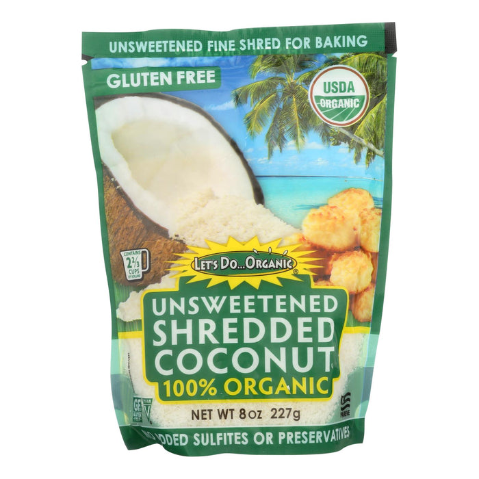 Let's Do Organics Shredded Coconut Unsweetened 8 Oz. (Pack of 12)