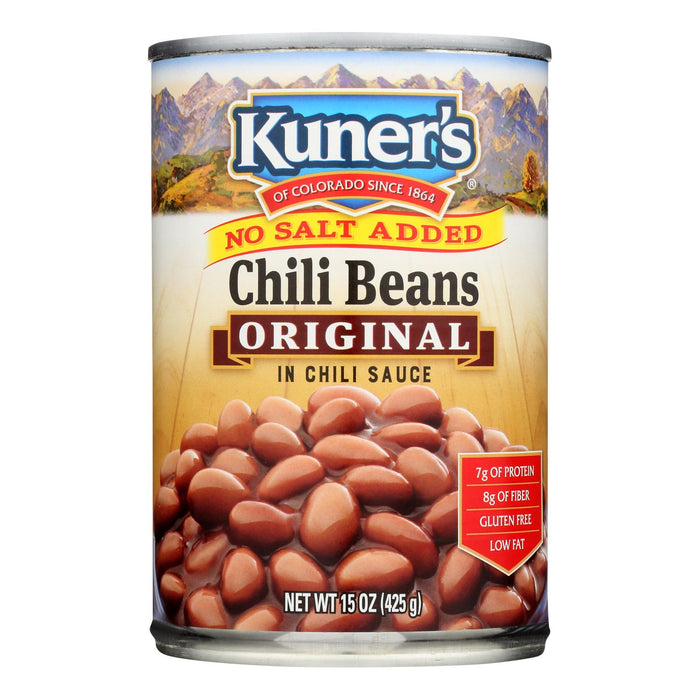 Kuner No Salt Added Chili Beans in Zesty Chili Sauce, (Pack of 12 - 15 Oz.)