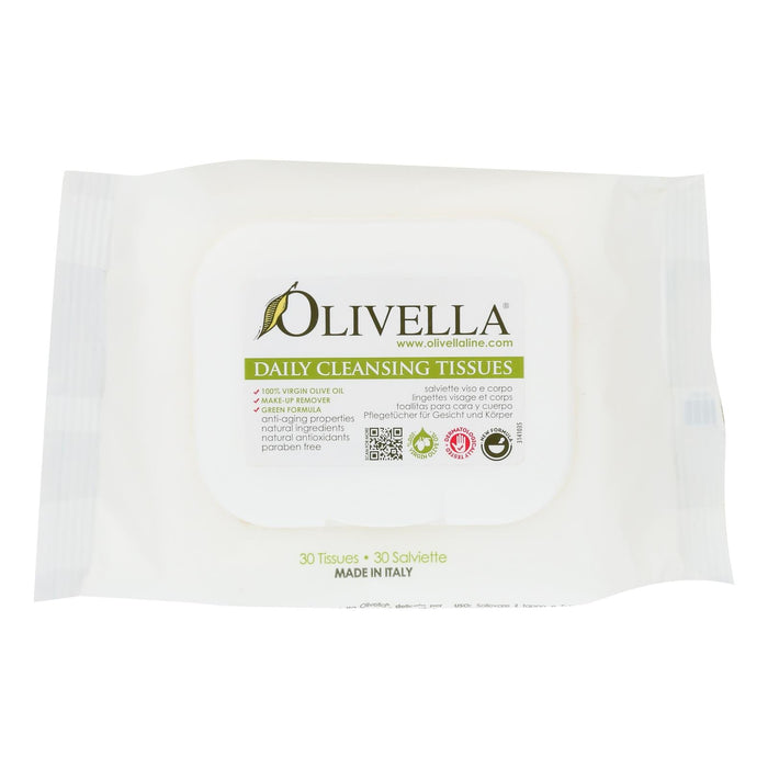 Olivella Daily Facial Cleansing Tissues, 30-Count