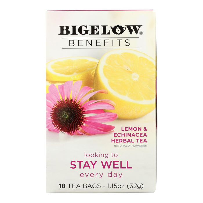 Bigelow Lemon Echinacea Stay Well Herbal Tea, 108 Count (Pack of 6)