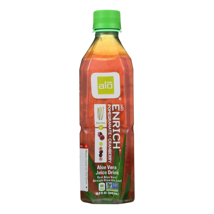 Alo Original Enriched Aloe Vera Juice Drink: Pomegranate & Cranberry - 12-Pack, 16.9 Fl Oz.