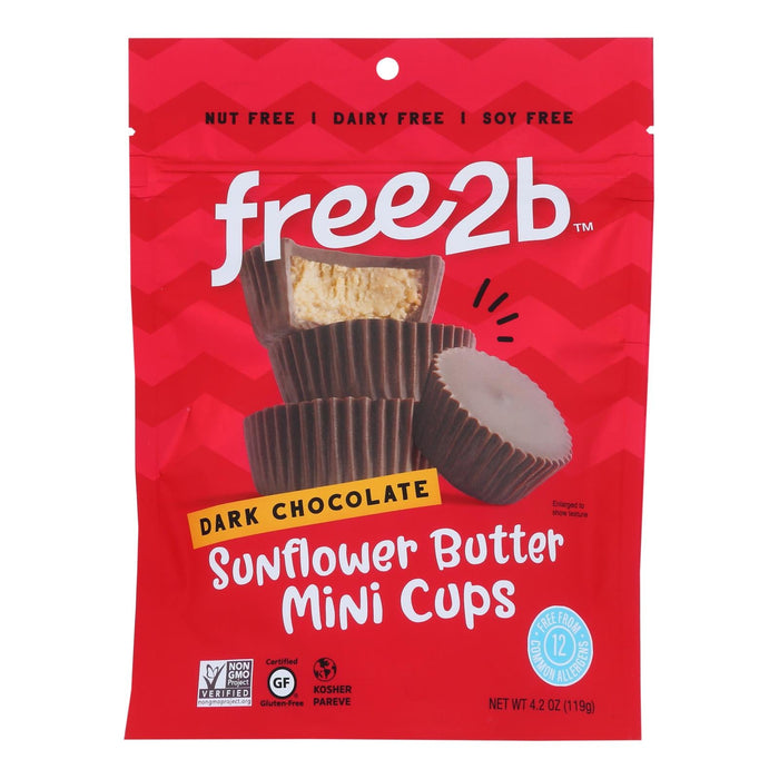 Free 2 B Sun Cups (Pack of 6) - Mini Dark Chocolate - 4.2 Oz