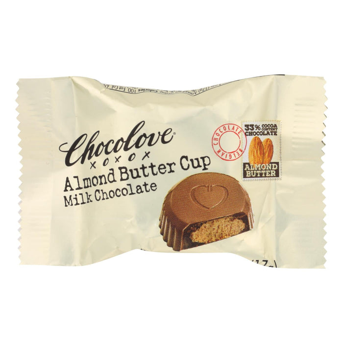 Chocolove Xoxoxo Milk Chocolate Cups with Rich Almond Butter Filling (Case Of 50 - 0.6 Oz)