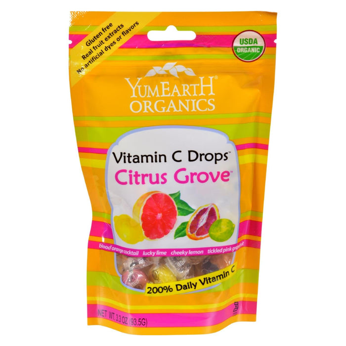 YumEarth Organic Vitamin C Drops - Citrus Grove Variety Pack (Pack of 6) - 3.3 Oz.