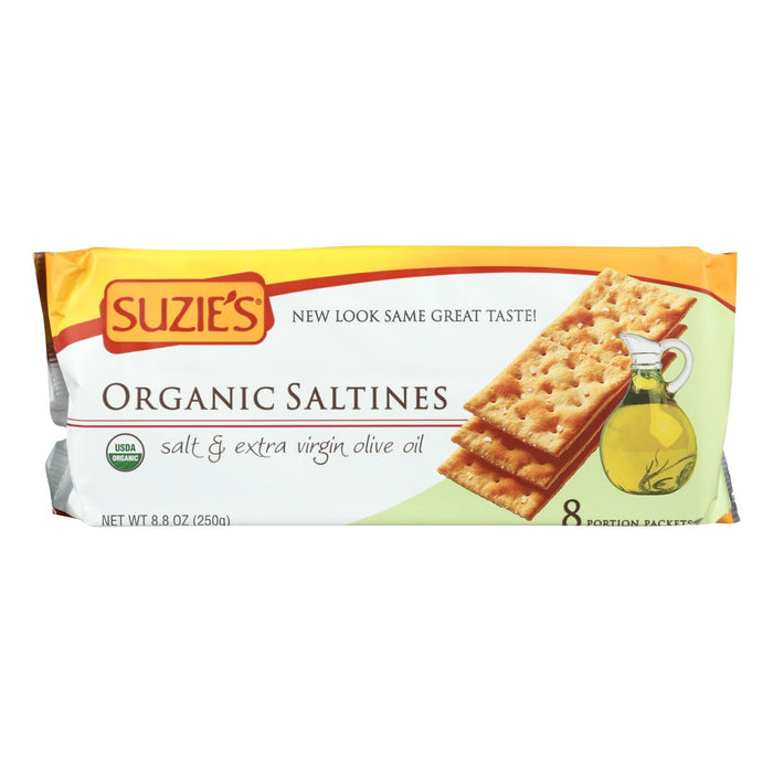 Suzie's Organic Saltines: 12-Pack of 8.8 Oz, Salt & Extra Virgin Olive Oil