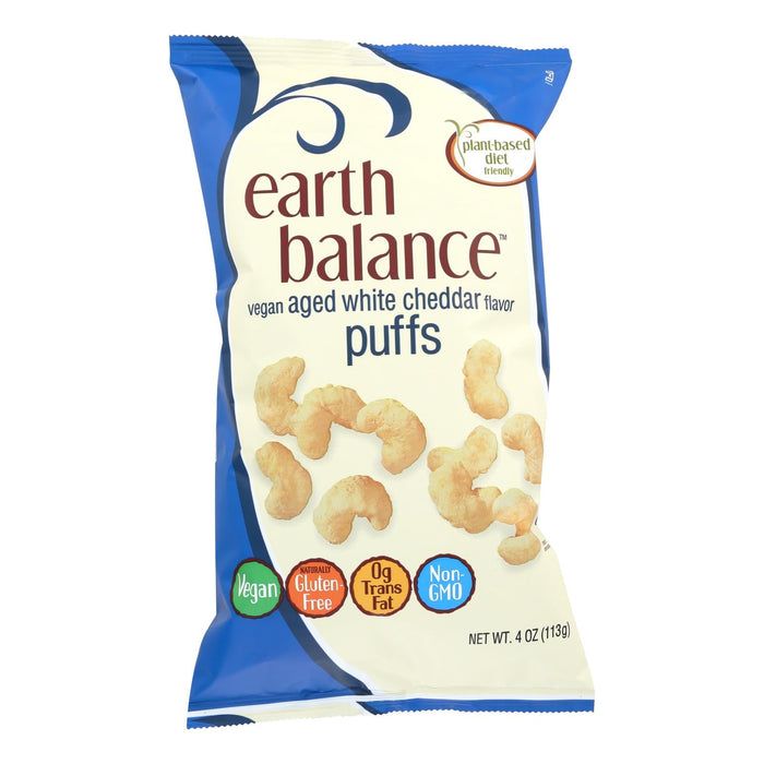 Earth Balance Vegan Puffs Aged White Cheddar, 4 Oz. Pack of 12
